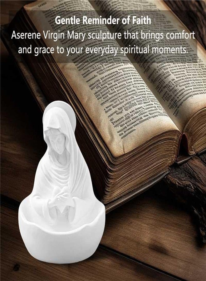 fowfeuk Statue of The Virgin Mary, Souvenir of The Virgin Mary, Bead Stand, Catholic Women's Gift, Religious Home Decoration, 5-inch Blessed Mother Resin Statue - Image 2